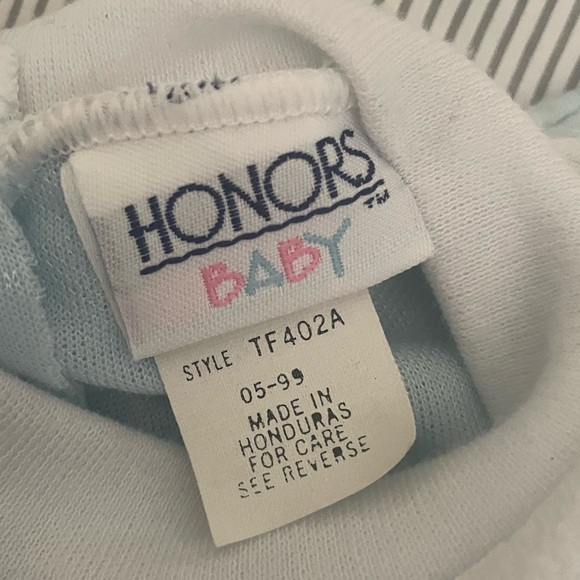 90’s Deadstock 9M Teddy Bear One Piece button up set baby blue - Picture 7 of 8